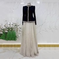 Customized Formal Evening Rhinestone High Collar A-line Long Dresses Bespoke Occasion Elegant Party Wedding Guest Classic