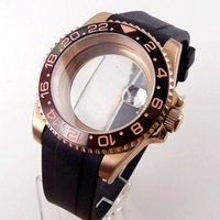 fit NH35 NH36 NH34 10bar 120clicks Bezel 40mm SUB Rose Gold Watch Case Curved End Band image 4