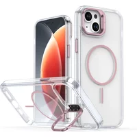 Luxury Transparent MagSafe Phone Case for iPhone 15 16 Pro Max 15 13 14 12 11 Wireless Charging Lens metal bracket Bumper Cover