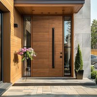 Hot Sale Customized High Quality Modern Wood Grain Front Door Sound Insulated Entrance Doors for House Security Entry Doors
