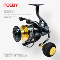 Noeby Aluminium-Spinn-Angelrolle, 2500 3000, 4000, 5000, 6000-Serie, Zinklegierungsgetriebe, Verhältnis 5,2:1, Meeresspule, maximale Zugkraft, 18–25 kg Rolle