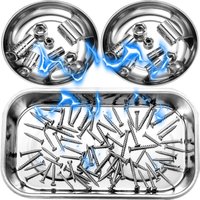 Stainless Steel Magnetic Tray Circular Magnetic Parts Bowl Screw Storage Tray For Auto Suction Pad Repair Accessories Tools