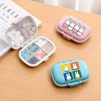 Miffy Portable 8 Grids Pill Box Kawaii Travel Medicine Organizer Container Sealed Tablets Storage Dispenser Case for Medicines