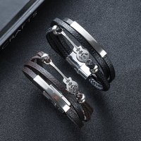 Personalized Guitar Leather Bracelet European American Punk Style Multi-layer Bracelet Creative Jewelry for Men Daily Wear