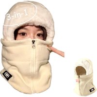 AliExpress WRELS Winter Warm Integrated Plush Hat Outdoor Cycling Fleece Zipper Design Adjustable Windproof Mask Cycling Protective Equipment