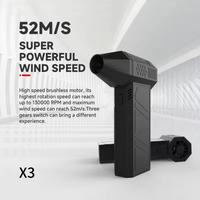 CAER Mini Turbo Jet Fan Electric Air Duster with 3 Gear Adjustable 130000RPM Wind Speed 52m/s Car Computer Cleaning Blower Tool