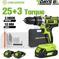 ONEGREEN 25+3 Elektryczna wiertarko-wkrętarka udarowa, akumulatorowa, 3 tryby, przenośna wkrętarka do użytku domowego, narzędzie do akumulatorów Makita 18V