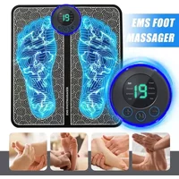 EMS Pulse Foot Massger Sole Massage Pad Current Stimulation 8 Modes 19 Level Relaxation USB Charging Therapy Instrument Foot Spa