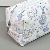 Cute Simple Korean Aesthetic Soft Storage Bag Large Capacity Foldable Portable Pencil Case Dual-use Student Stationery Pouch Min