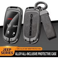 Zinc Alloy Car Key Case Cover Shell Fob For Jeep Cherokee Remote Control Protector For JEEP CHEROKEE Key Cover Auto Accessories