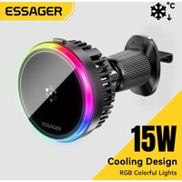 Essager 15W ice Cooling Magnetic Wireless Car Charger for iPhone 16 15 14 13 12 MacSafe Car Phone Holder Fast Charging Station