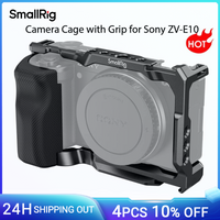 SmallRig für Sony ZV-E10 Käfig mit Silikongriff und integrierter Schnellwechselplatte für Arca-Swiss Cage Rig Kit mit Cold Shoe 3538