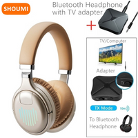 Shoumi Drahtlose Kopfhörer Günstiges Bluetooth-TV-Headset mit Bluetooth-Adapter Fernseh-Kopfhörer für TV-Computer-Adapterhelm