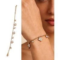 Mini Zirconia Flower Pendant Bracelet, for Women, Gold Plated Flower Luckly Bracelet for Women Weeding Gift Luxury Jewelry Gift