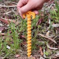 Canopy Stakes Camping Stakes Beach Tent Stakes Heavy Duty Screw Shape 25 cm 10 inch - 10 Pack Plastic tent ground nails
