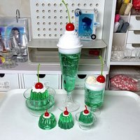 Cute Simulation Ornaments Melon Soda Showa Style Two-dimensional Ornaments Jelly Props Photo Gifts Soda Pop Cute Cherry Cream