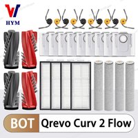 Roborock Qrevo Curv 2 Flow Robot vacuum cleaner Accessories Main Side Brush Hepa Filter Mop Cloth Dust Bag Replacement Parts