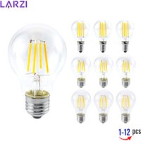 1-12pcs G45 Globe Light Bulbs A60 Glass LED Filament E27 E14 Screw Base AC 220V Retro Decorative 2W 4W 6W 8W Edison Bulb
