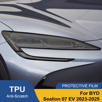 Smoke Black Car Headlight Protective Film for BYD Sealion 07 EV 2023-2025 TPU PPF Pre Cut Anti-Scratch Vinyl Wrapping Film