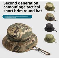 Camouflage Boonie Hat, Summer Sun Protection Short Brim Fisherman Hat Outdoor Tactical Fishing Breathable Cap