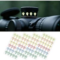 10 Sheets Rifle Scope Turret Stickers, Rifle Scope Turret Tags for Close-Range & Mid-Range Precision Target Shooting Hunting,