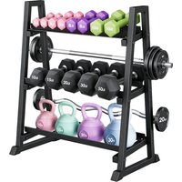 Verstellbares 3-stufiges Hantelregal, 1300LB Tragkraft, Gewichtsständer für das Heim-Fitnessstudio – Robuster Organizer für Hanteln, Kettlebells, Langhanteln und Gewichtsplatten – Langlebiges