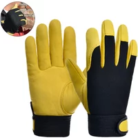 Cowhide Leather Work Gloves Safety Protection Labour Garden Motorcycle Sports Driver Workers Work Welding Wear-resistant Gloves