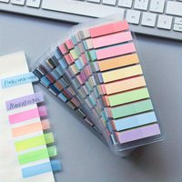 200PCS Vintage Fluorescent PET Transparent Sticky Notes, Self-Adhesive Morandi Color-Coded Markers, Office School Supplies