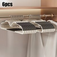 Non-Slip Clothes Hangers - Plastic Anti-Slip Hangers with Shoulder Grooves Space Saving