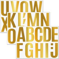 3Pcs 4 inches Alphabet Style Golden Graffiti Stickers: Decorate Suitcase, books,Waterproof for Multiple Occasions Stickers Gifts