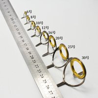 8Pcs Fishing Tackle Stainless Steel Repair Kit Set Fishing Rod Guide Ring Tip Fishing Pole Circle Ring Eye Guide Wire Loop