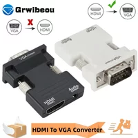 With HDMI-Compatible Female to VGA Male Converter Audio Adapter Cable for Projector PC Laptop HDTV 1080P Computer Set-Top Box