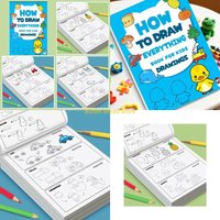W89C Childrens Step By Step Drawing Book With 32 Coloring Pages For Toddler Drawing