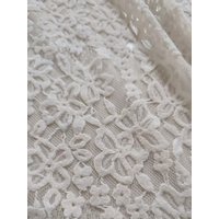 Elastic Flocking Chenille 3D Lace Fabric in Beige Color from Mainland China for Clothing And Home Textiles