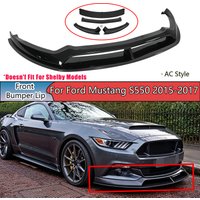 A Set Of Front Bumper Lip For Ford Mustang 2015-2017 AC Style Car Accessories Carbon Fiber Painted Glossy Black Replacement