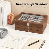 Walnut Color Pen Display Box, Pen Collection Box, Pen Storage Box