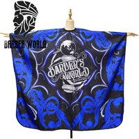 Barber World Snap Neckline Hairdressing Apron Waterproof Hairdresser Gown Barber Fashion Pattern Antistatic Hairstyling Capes