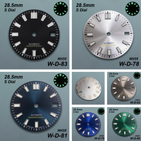28.5mm S Logo Sunburs Dial Fit NH35/NH36 Japan Movement Green Luminous Dive High Quality Dial Watch Modification Accessories