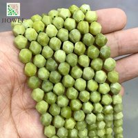 Natural Stone Beads Faceted Southern Green Jaspers Loose Spacer Beads DIY Jewelry Making Diy Women's Earrings Bracelets 14" 8MM