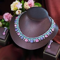 Pera New Solid Jewellery Oil Painting Necklace Earrings Premium Multicolour 2Pcs Wedding Party Travel Women's Holiday Gift J010