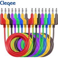 Cleqee 8PCS Dual 4mm Stackable Banana Plug Test Leads Silicone Cable Wires 3.3ft/1m for Multimeter Electrical Testing 1000V/15A