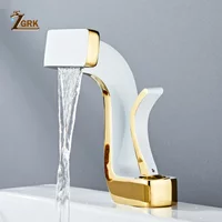 Faucet Bathroom Luxury Waterfall Taps Brass Washbasin Faucet Hot and Cold Toilet Mixer Taps Creative Gold Black Chrome Torneira