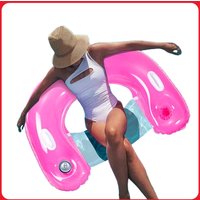 Pool Floaties with Cup Holders and Handles Floating Pool Chair for Adults Swimming Pool Party Summer Water Fun