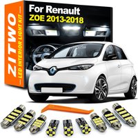 ZITWO 8Pcs For Renault ZOE ZE 2013 2014 2015 2016 2017 2018 LED Interior Dome Map Reading Light Bulb Trunk Luggage Lamp Kit