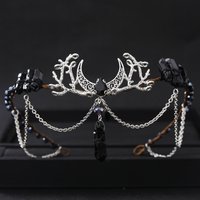 Baroque Black Crystal Crown Tiara Headband For Women Party Rhinestone Prom Diadem Hairband Crown
