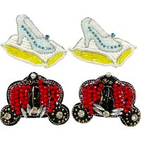 One Piece Handmade Crystal Shoe Pumpkin Carriage Beaded Patch, Fashion Dreamy Sew On for Clothes Bags Hair Accessories DIY