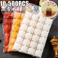 10-500PCS Disposable Ice Mold Bags Lattice Ice Cube Mold Bar Self-sealing Ice Tray Bag Ice Cube Bag Box Edible Frozen Ice Cube