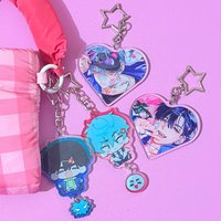 Alien Stage Q-Version Ivan Till Keyring Heart Acrylic Keychain Cute Anime Backpack Pendant Cosplay Ornament for Fans Collection