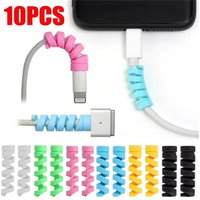 10PCS Spiral Cable Winder Protector Soft Silicone Cable Winder Clip Saver Cover For Android Phone Mouse Earphone Wire Protection