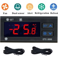 ETC-3000 mini digital temperature controller refrigerator thermostat controller thermostat dual NTC sensor 220V